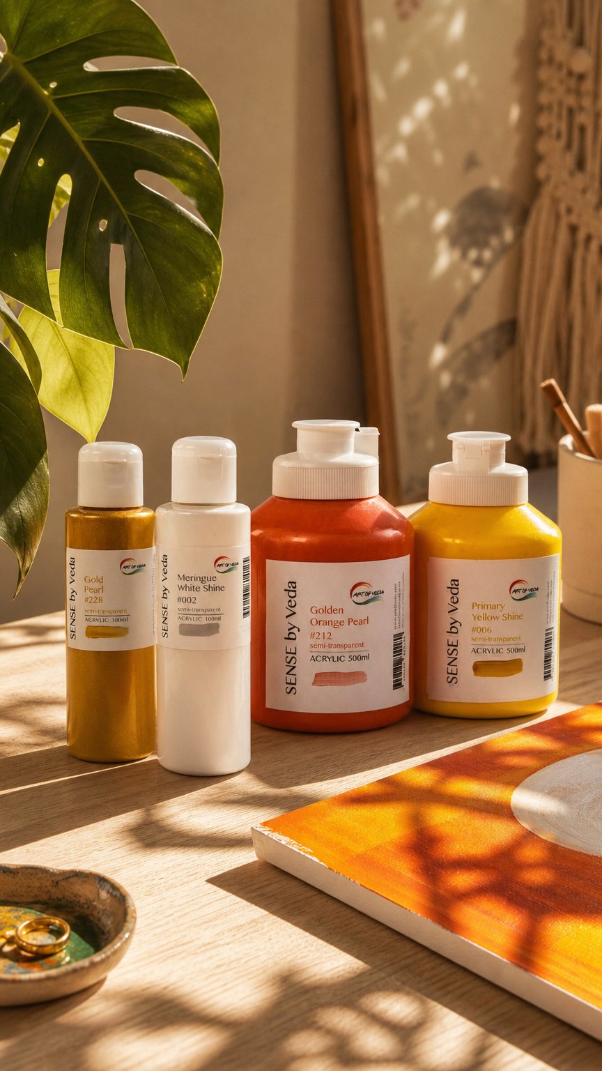 AI product shot of SENSE by Veda Akrylfärgset - Summer Sunset Limited Edition