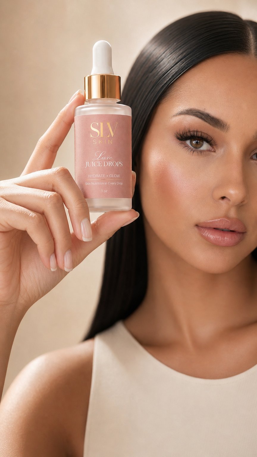 AI product shot of Luxe Juice Drops