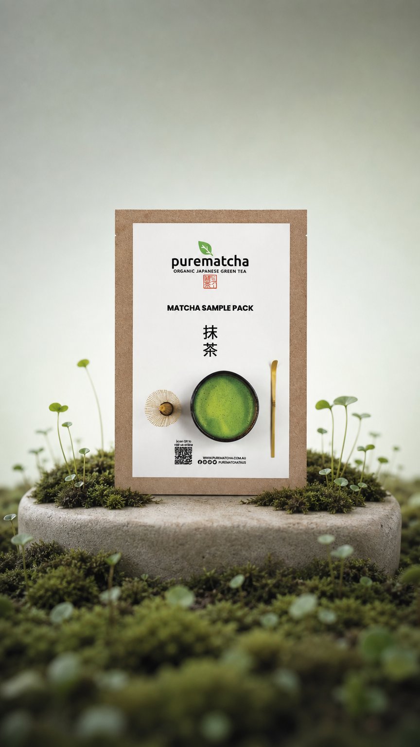 AI product shot of Wholesale Matcha Sample Pack (4 packs - 40grams)