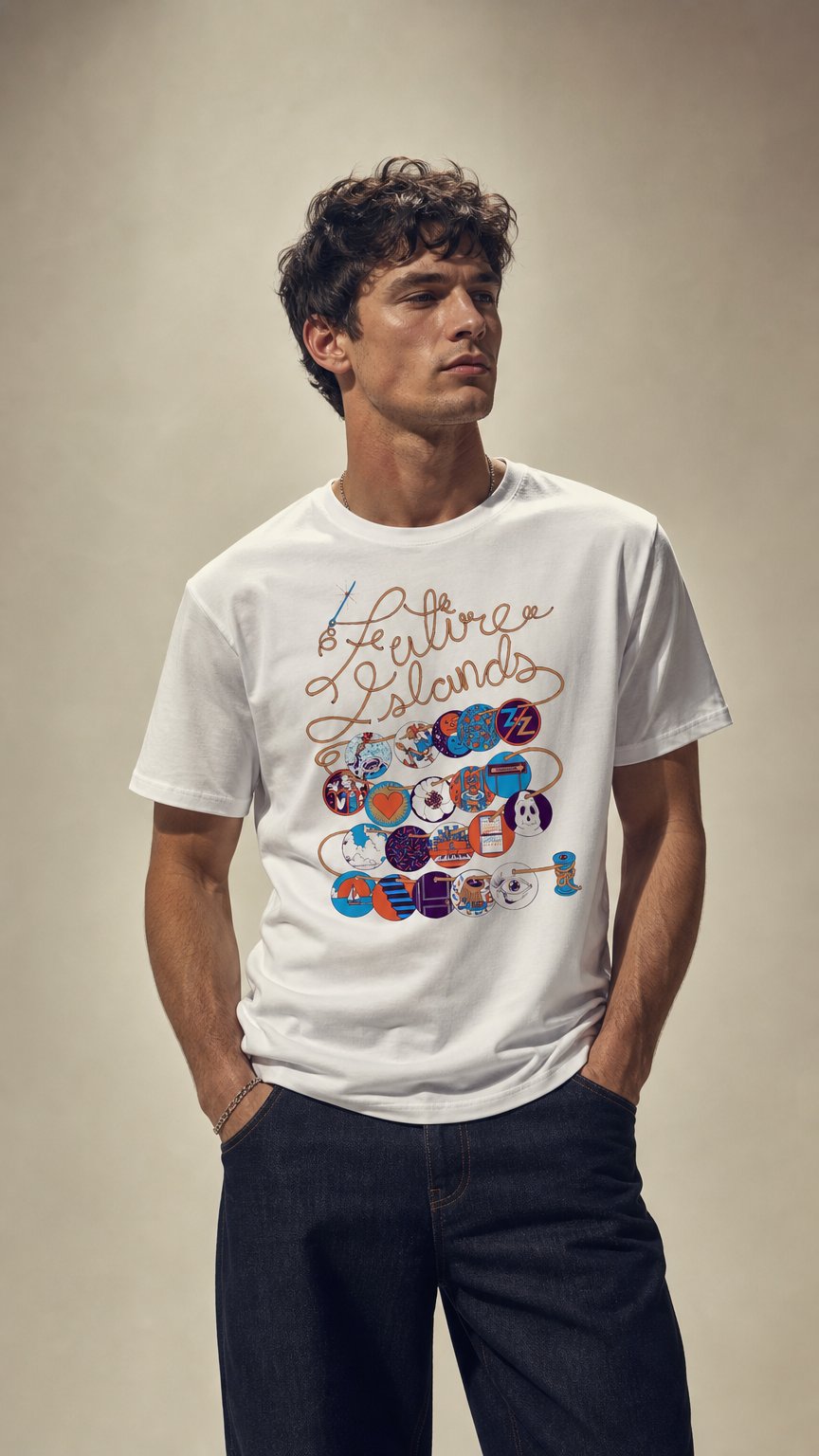 AI product shot of The Never-Ending Scribble T-Shirt