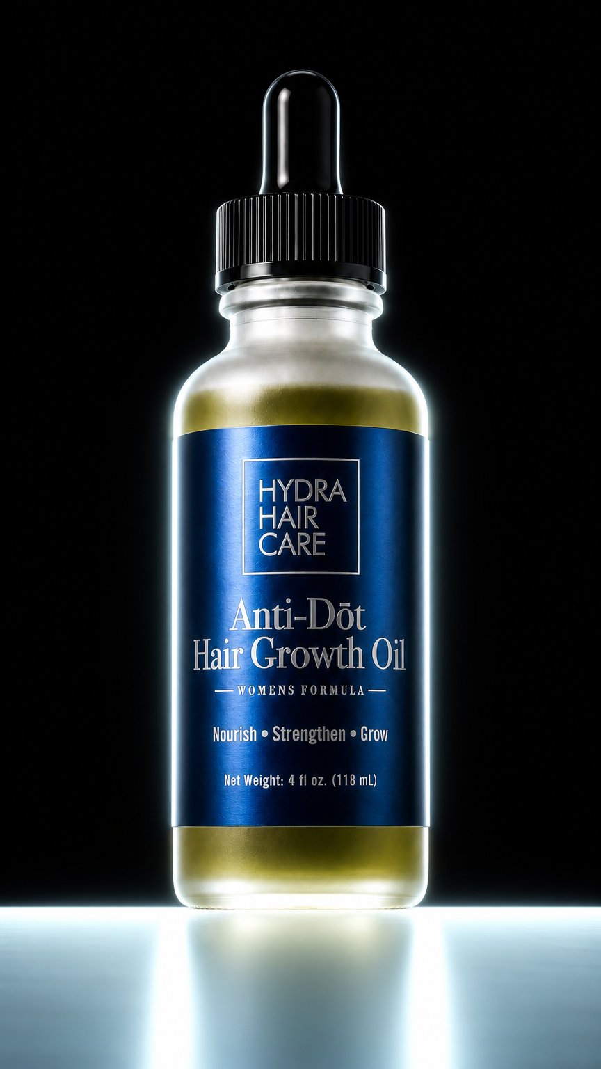 AI product shot of Women’s Formula Anti-Dōt Nourishing Hair Growth Oil 4 oz