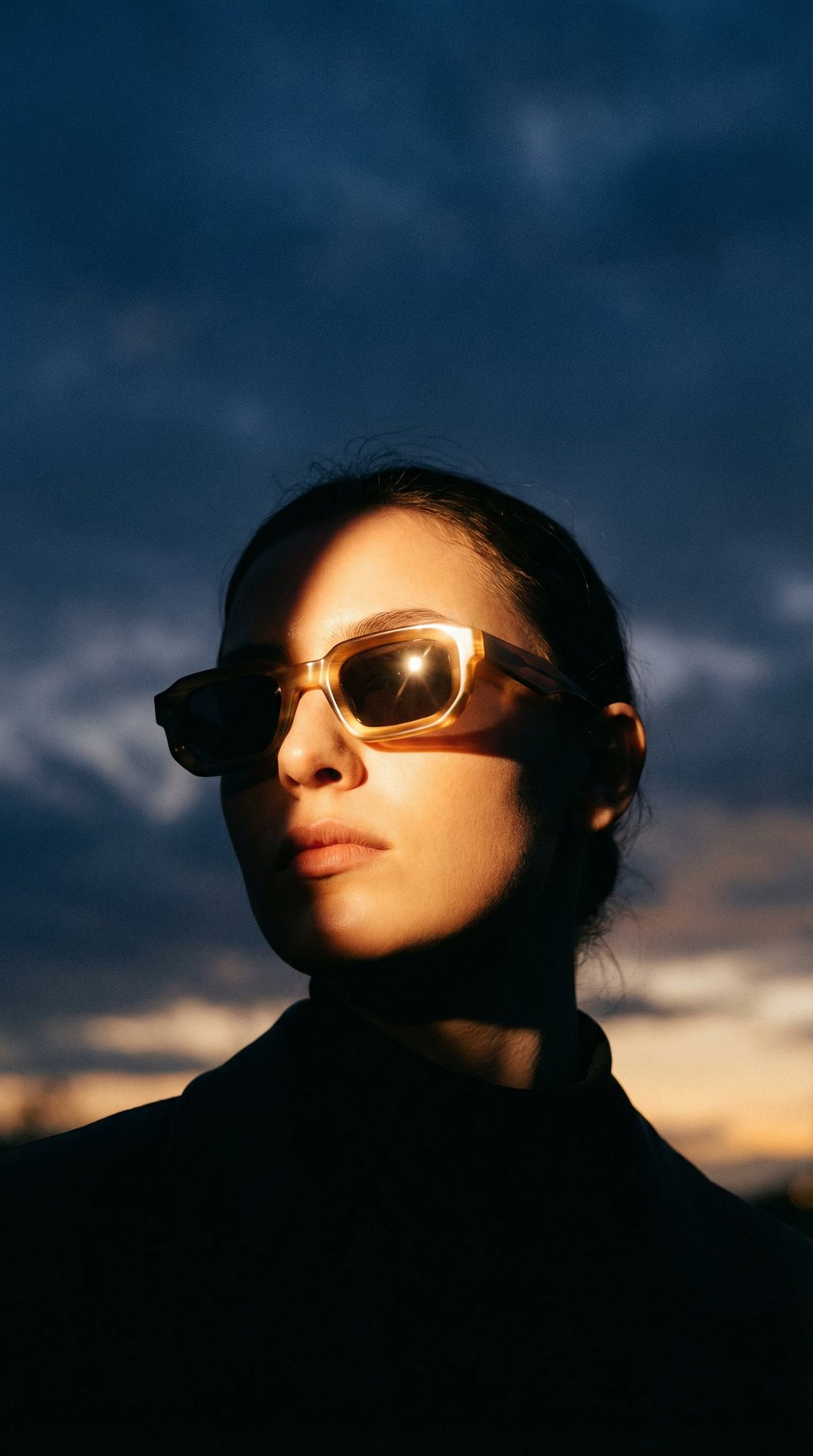 AI product shot of milk* eyewear Jules Sunglasses - Beige, Dark lens