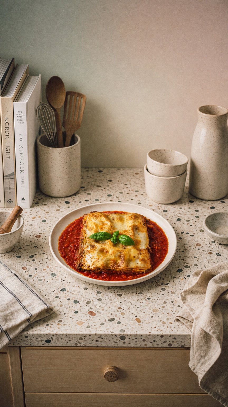 AI product shot of Lasagne (Wed, 8 July)