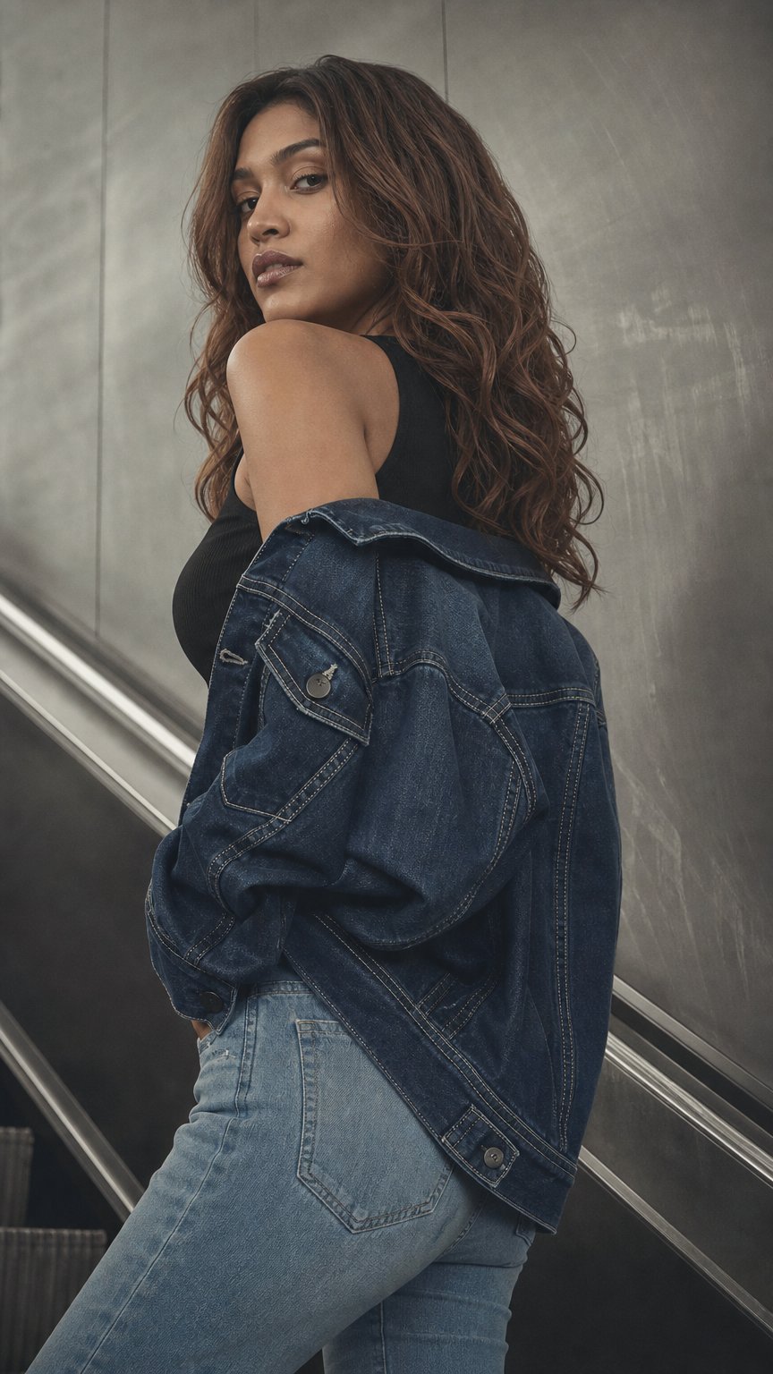 AI product shot of Bromley Classic trucker Jacket