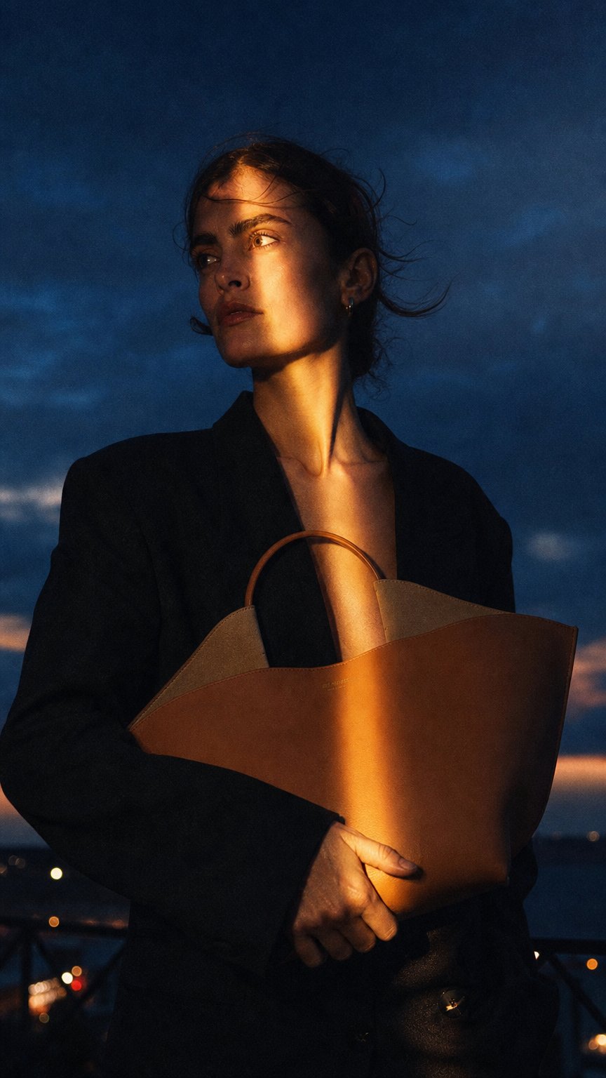 AI product shot of Ann Tote Medium - Soft Calf - Caramel