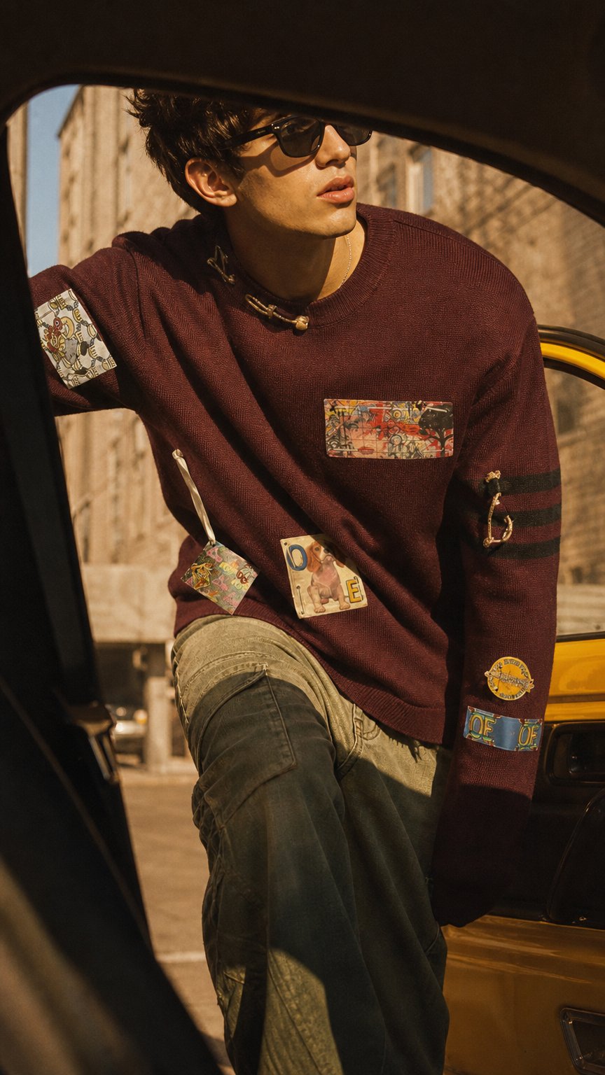 AI product shot of RAGGEDY CREWNECK
