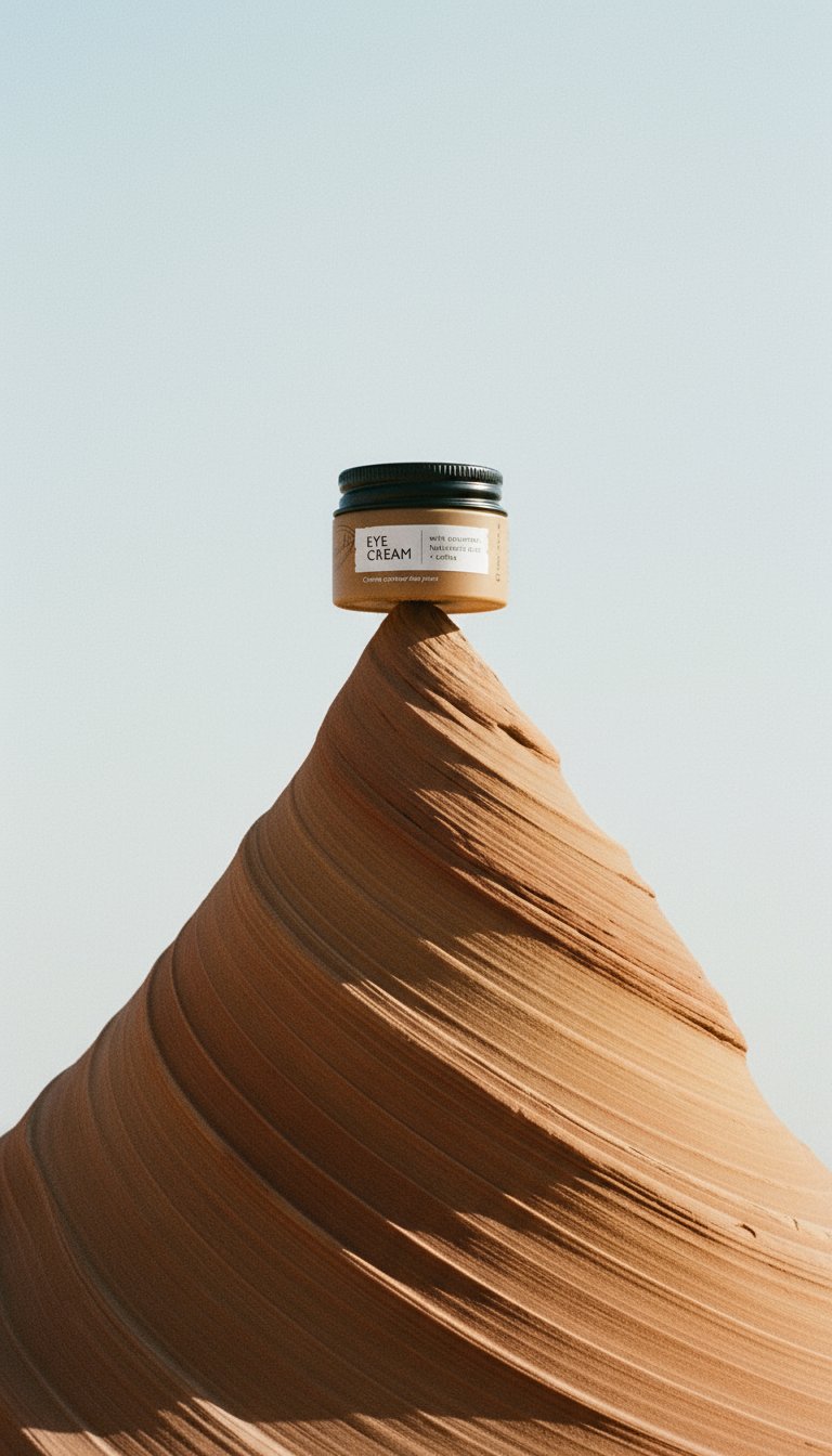 AI product shot of Eye Cream with Hyaluronic Acid + Coffee