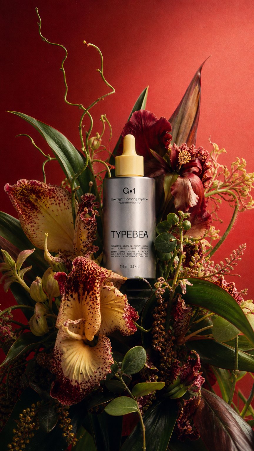 AI product shot of G•1 Overnight Boosting Peptide Hair Growth Serum