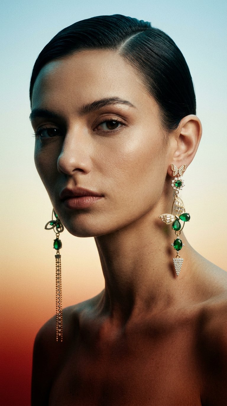 AI product shot of Statement Oorbellen - Graceful Green