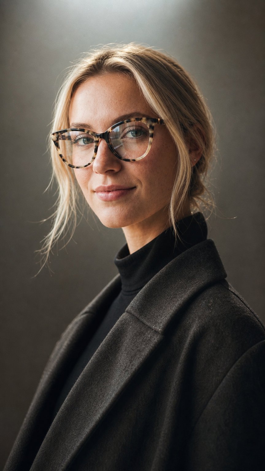 AI product shot of DORIS Brown Amber oprawki / okulary korekcyjne HANDMADE