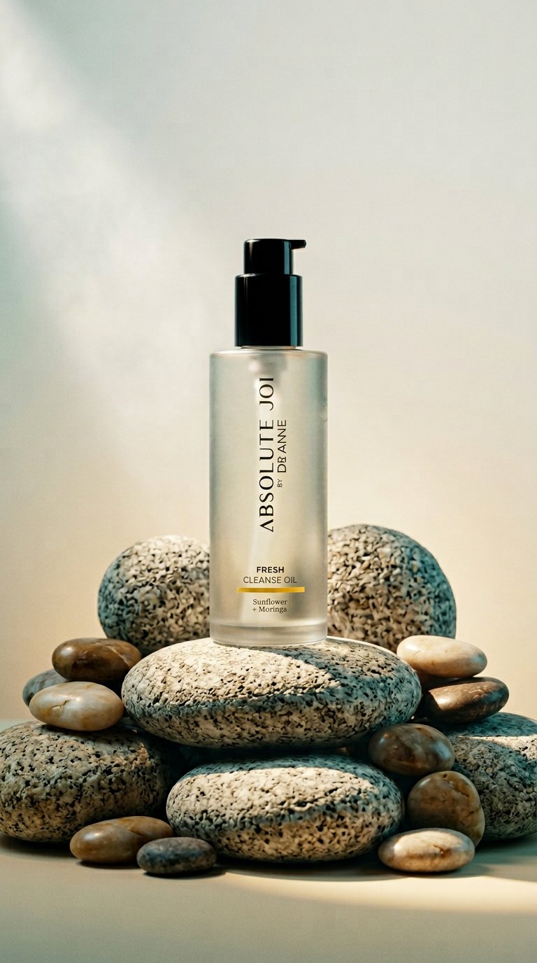AI product shot of Cleansing Oil with Sunflower & Moringa
