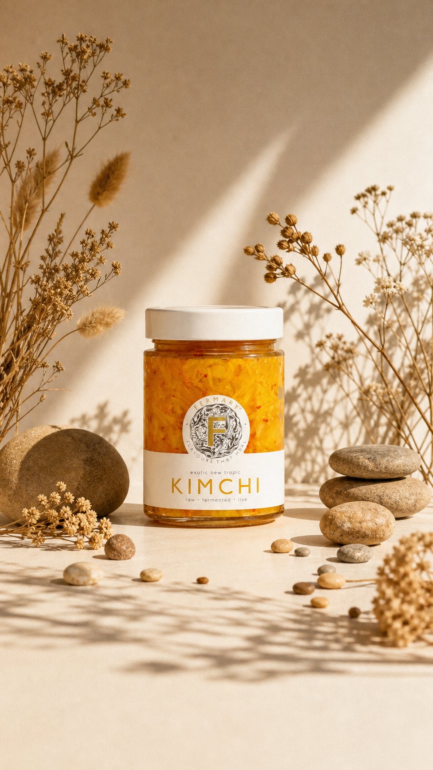 AI product shot of Exotic New Tropic Kimchi