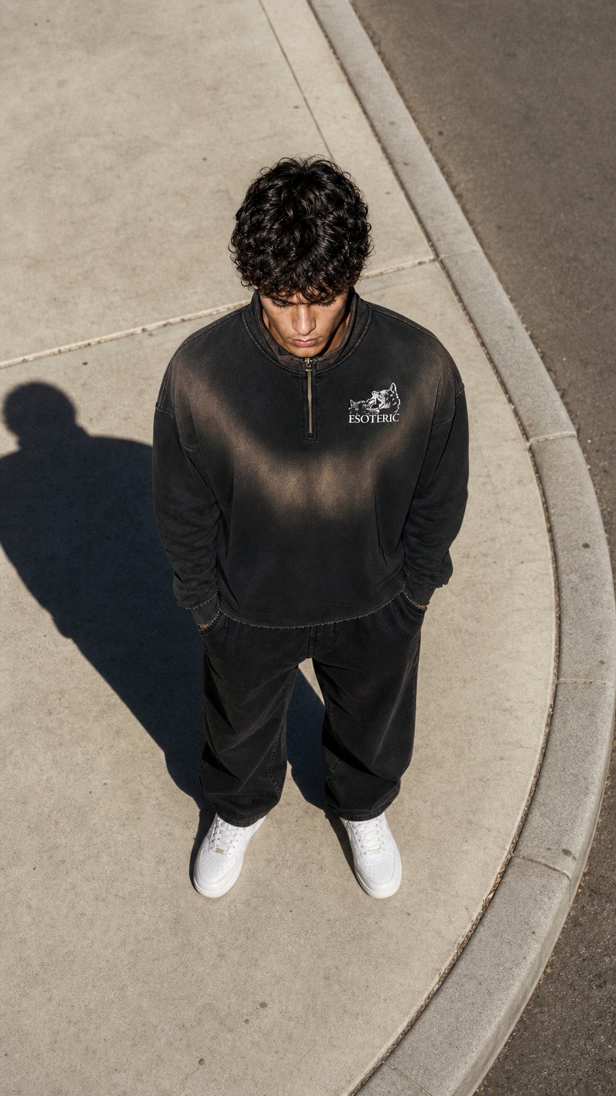 AI product shot of Raw Edge Quarter-Zip