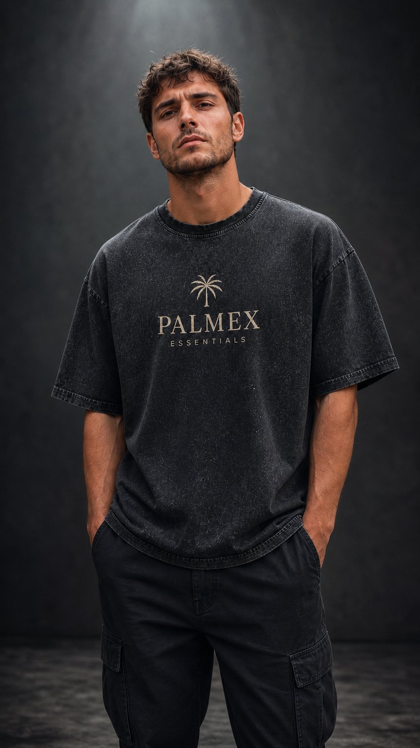 AI product shot of Palmex Essentials Washed Oversize T-Shirt