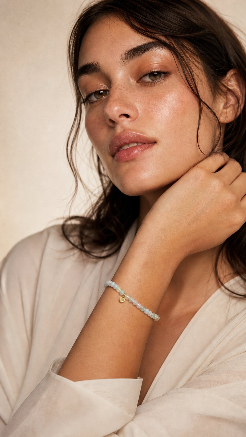 AI product shot of Astilbe Morganite Bracelet