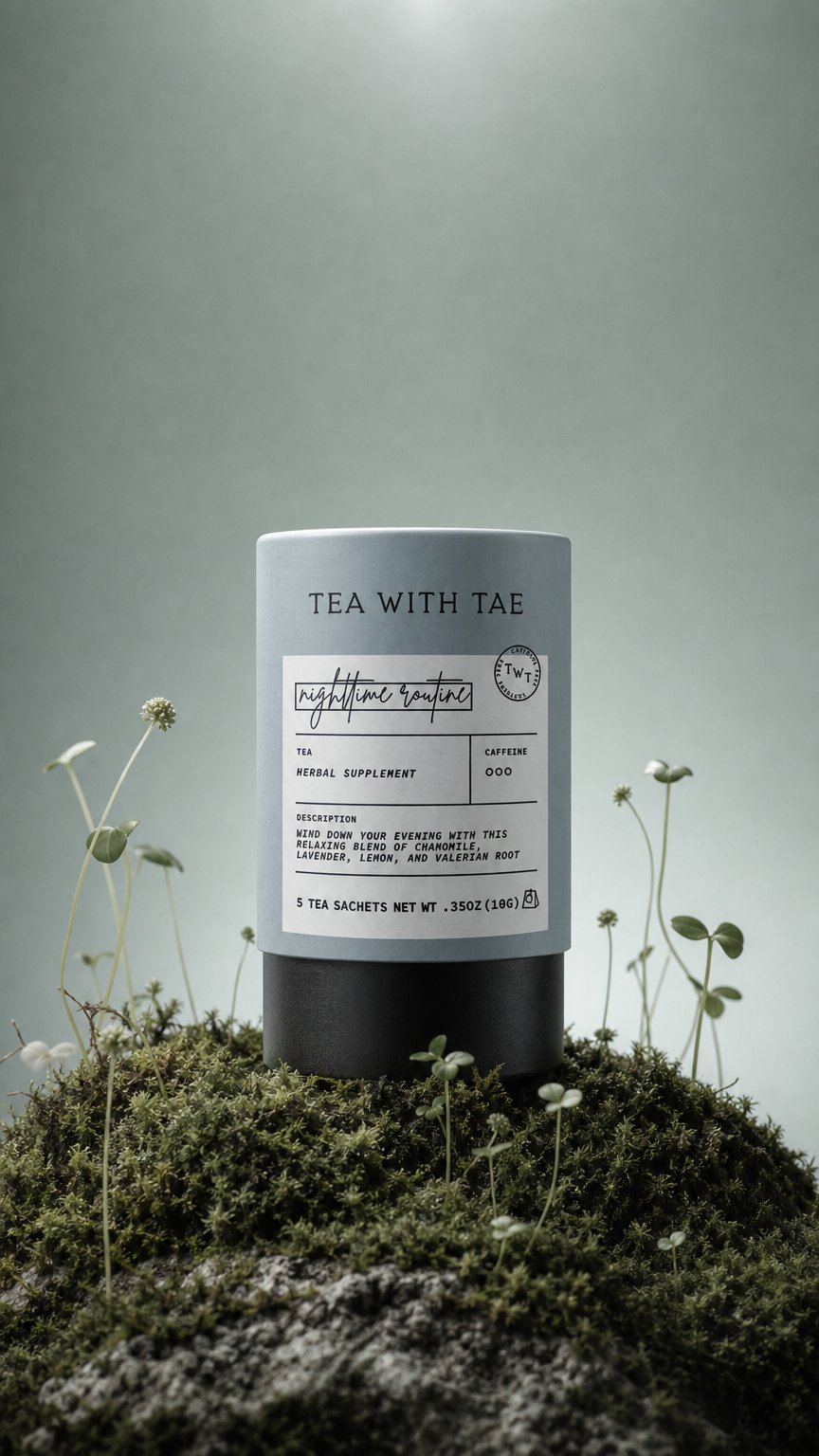 AI product shot of Nighttime Routine Mini Tea Tube (5 tea bags)