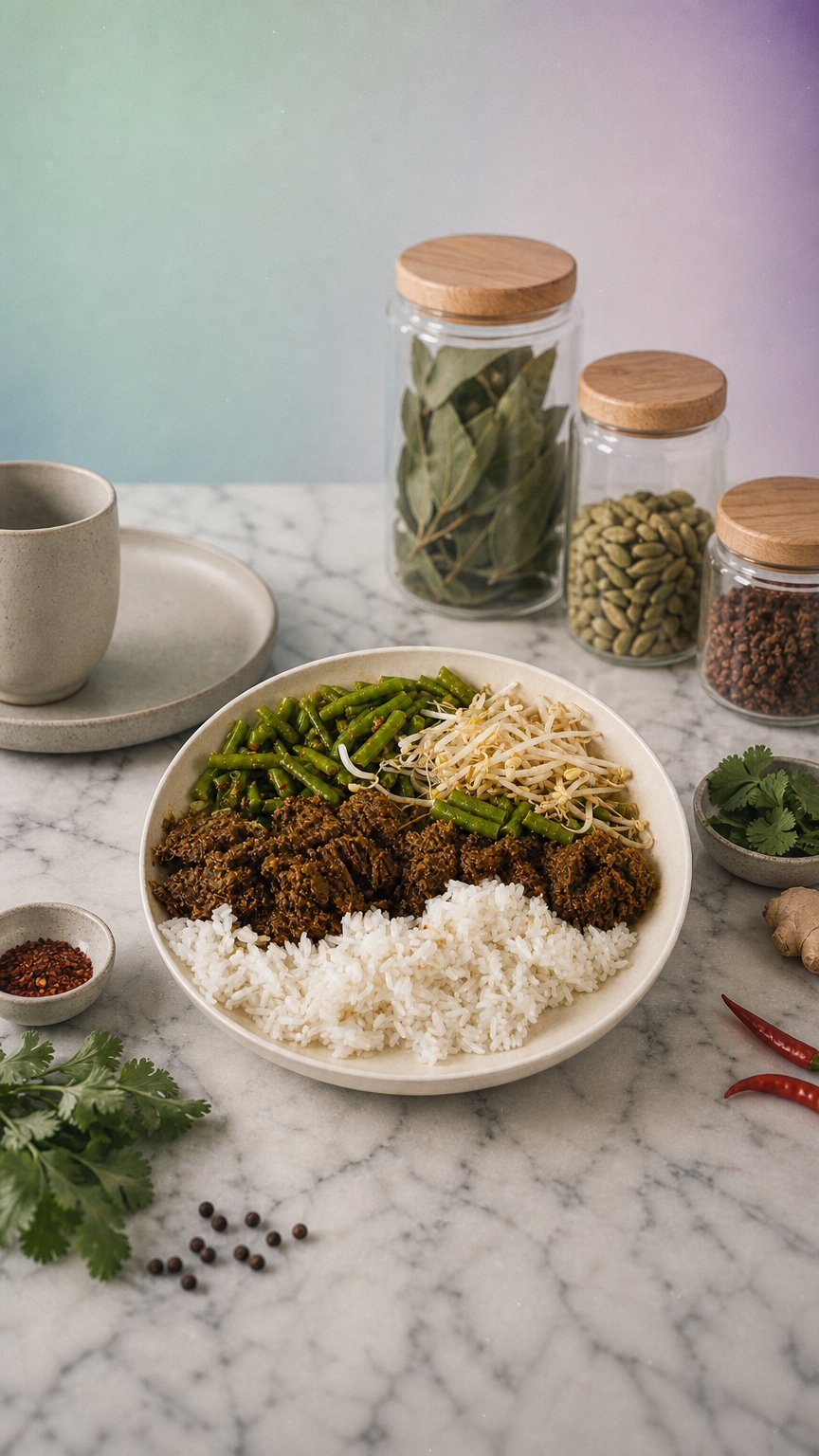 AI product shot of Indonesian Rendang (Thu, 9 July)