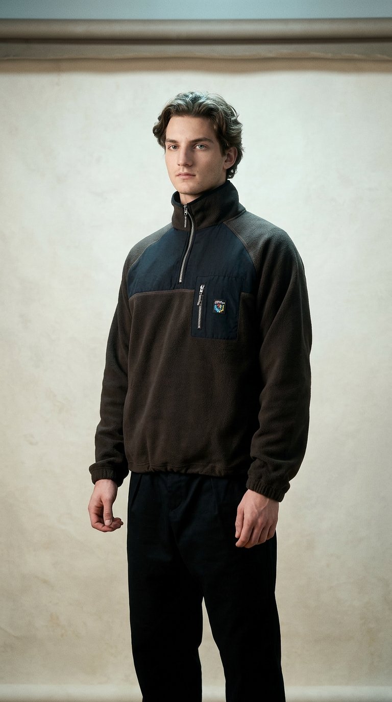 AI product shot of Christiano fleece brun