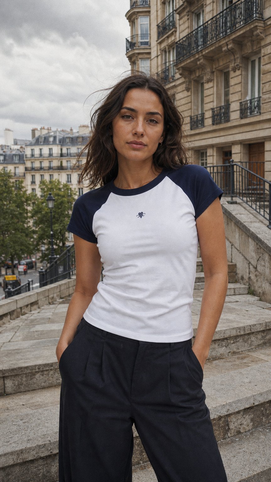 AI product shot of Women’s Micro Rib Emblem Tee