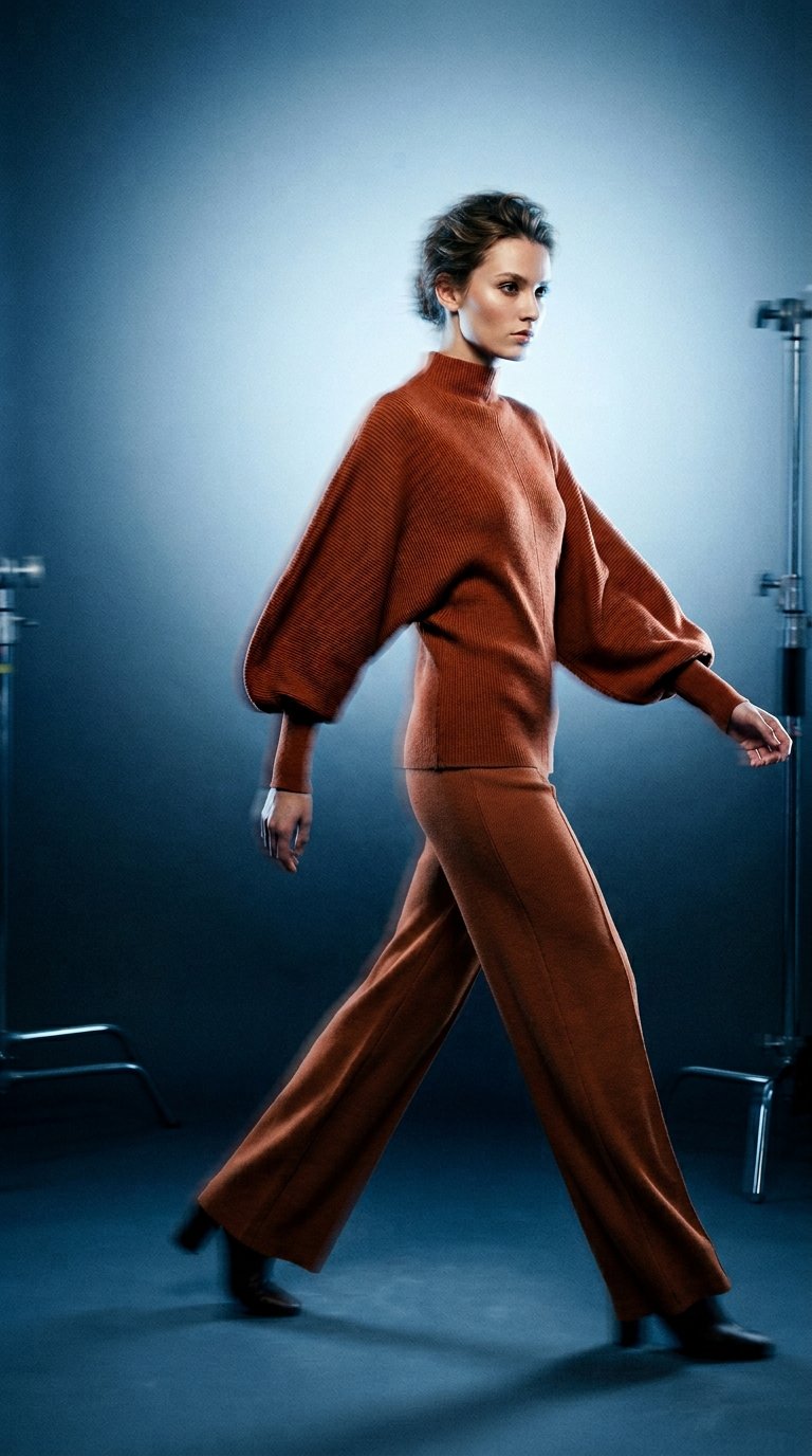 AI product shot of Elm Sweater - Burnt Orange