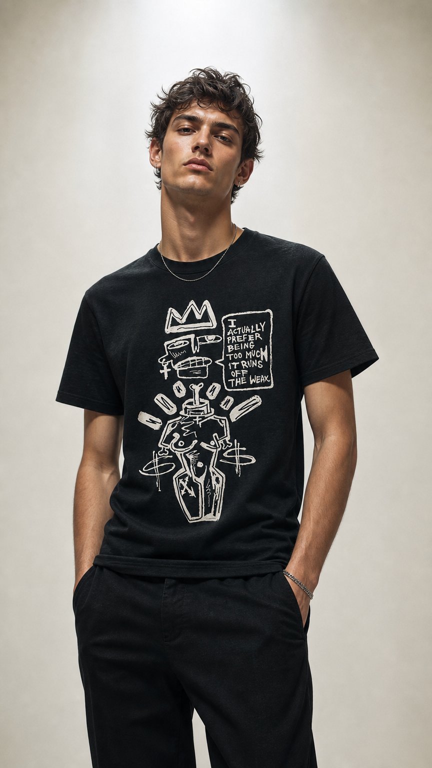 AI product shot of Too Much Big Print T-shirt