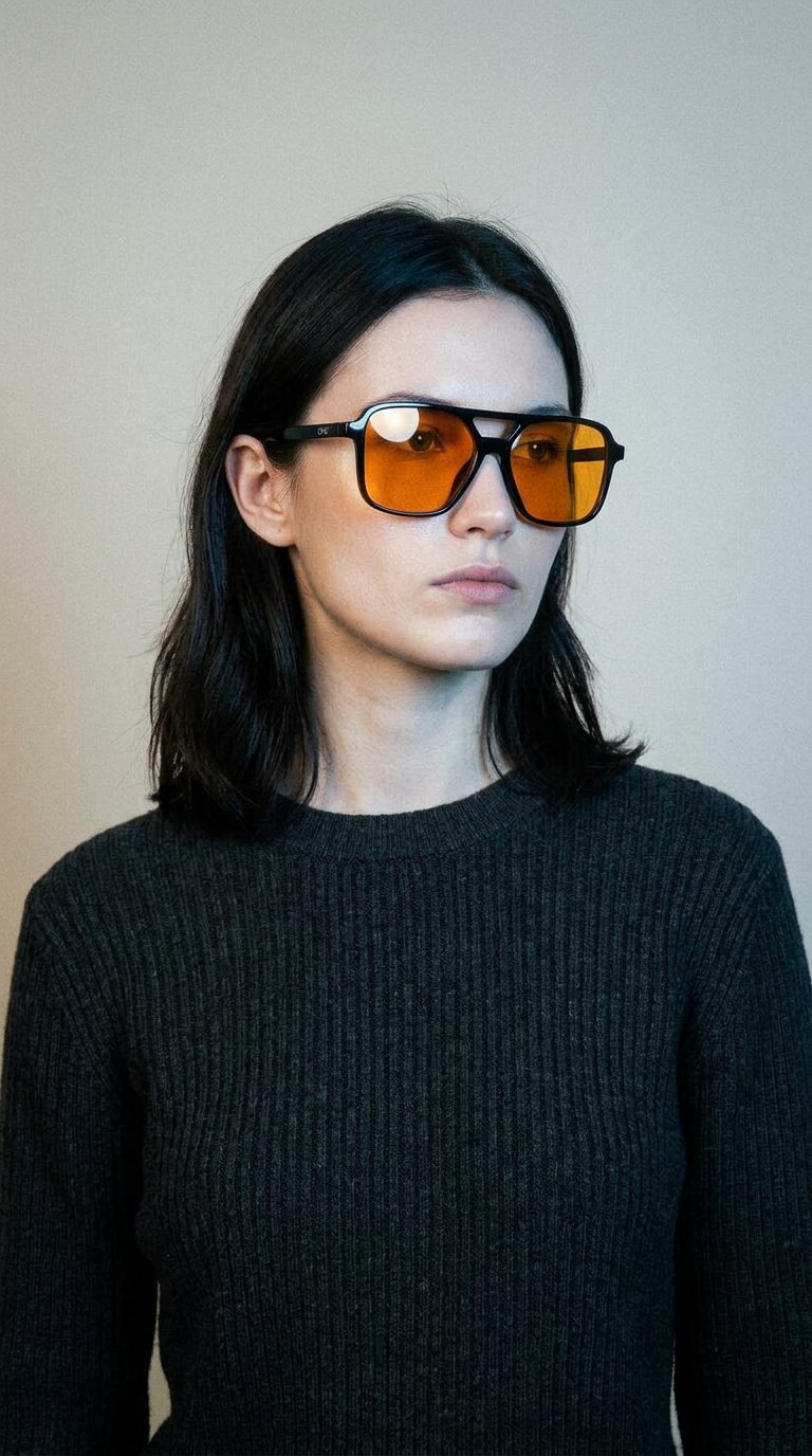 AI product shot of Pier One UNISEX - Sunglasses - black/orange