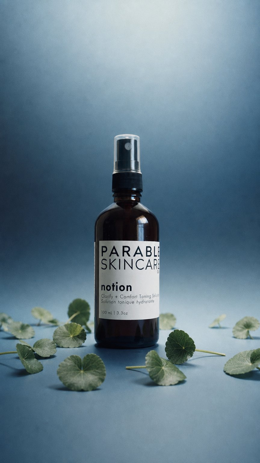 AI product shot of NOTION Clarify + Comfort Toning Solution