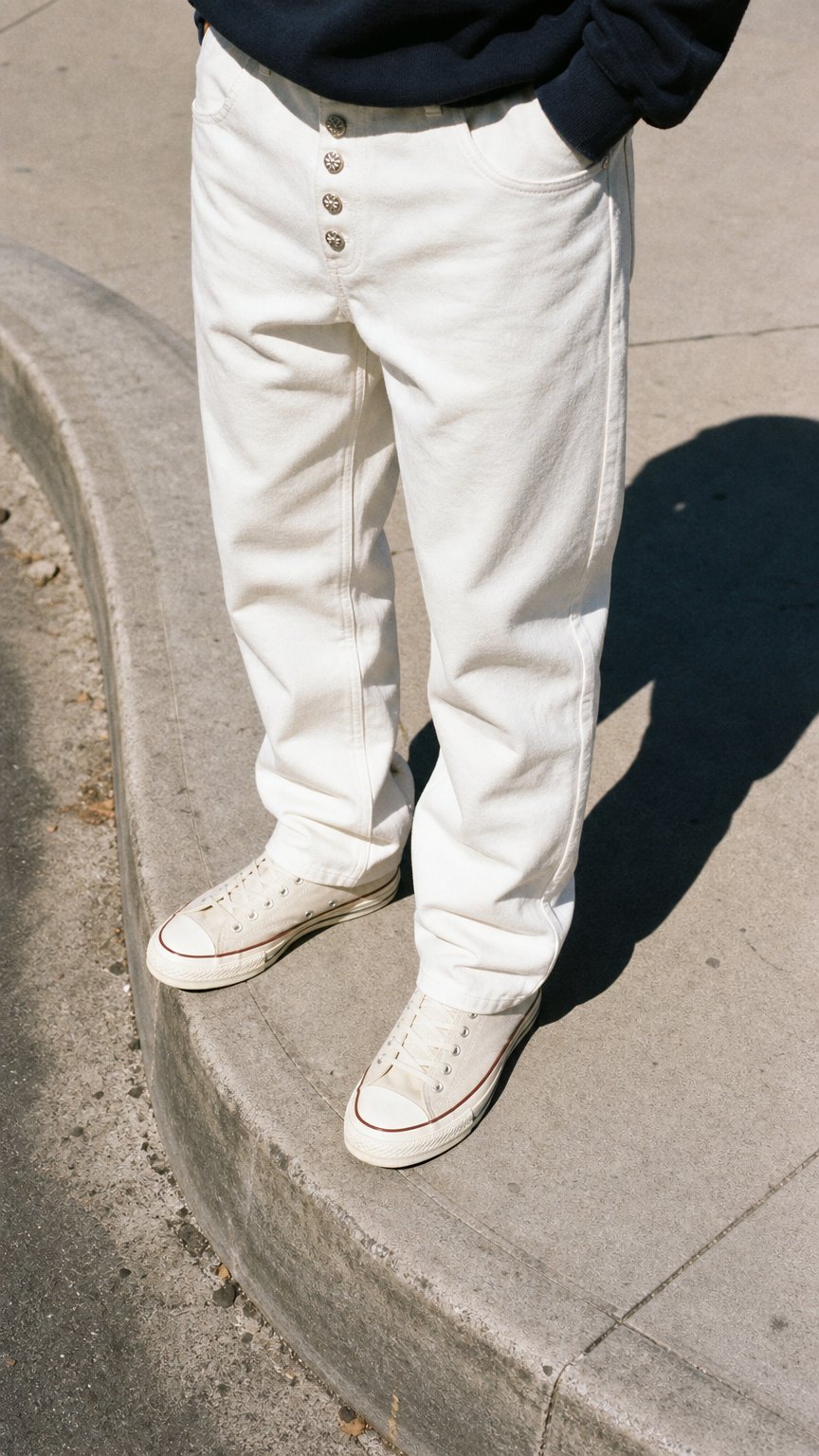 AI product shot of Fresh in my White Jeans