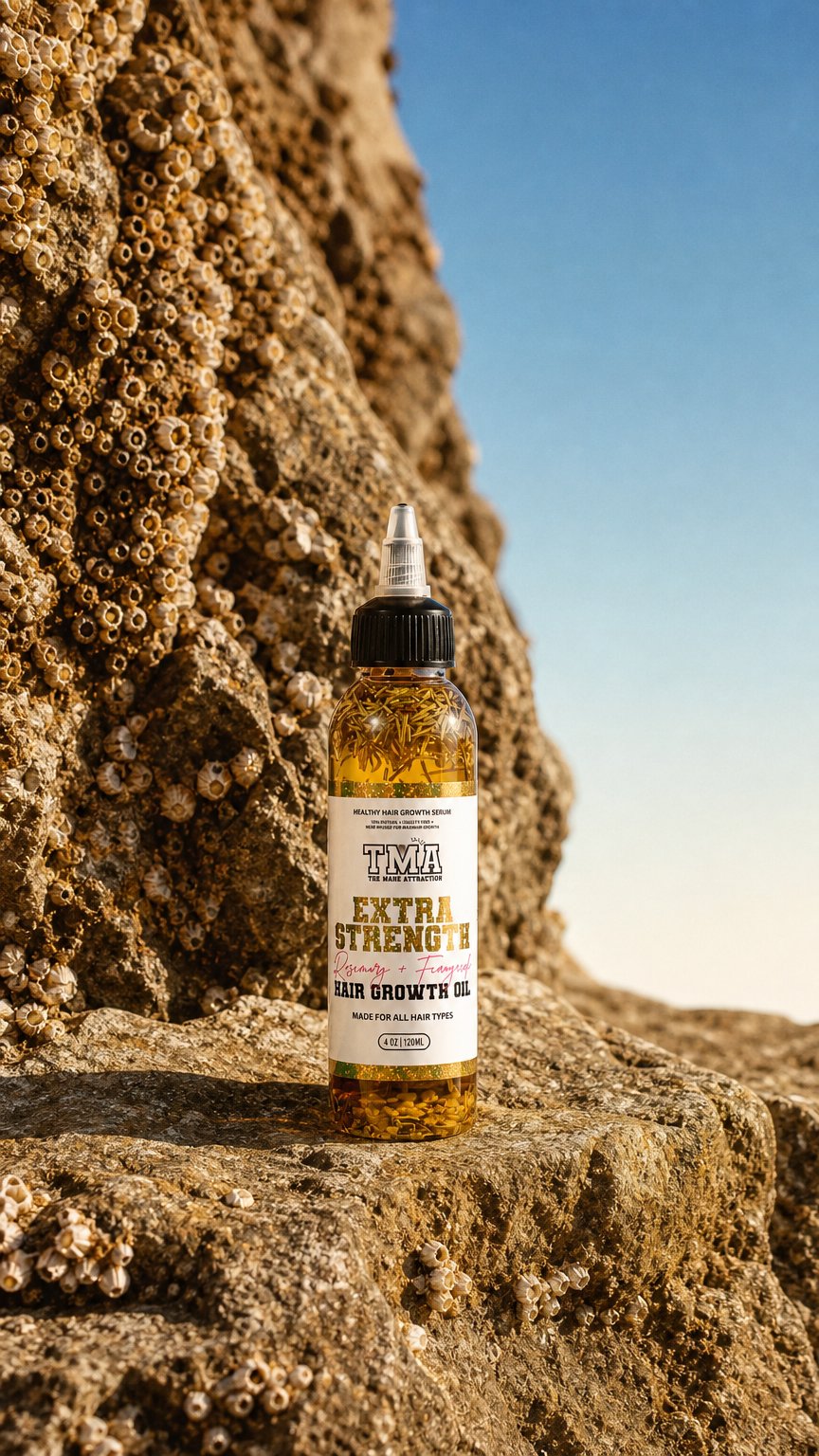 AI product shot of Jumbo Extra Strength Rosemary+Fenugreek Herbal Hair Growth Oil