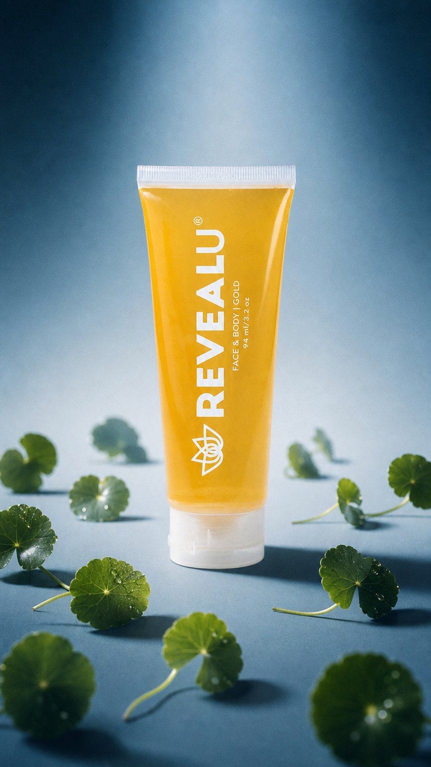 AI product shot of GOLD - face & body gel moisturizer