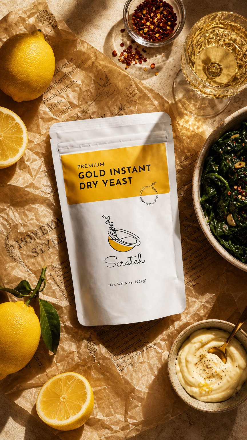 AI product shot of Scratch Gold Instant Rapid-Rise Dry Yeast - 8 oz