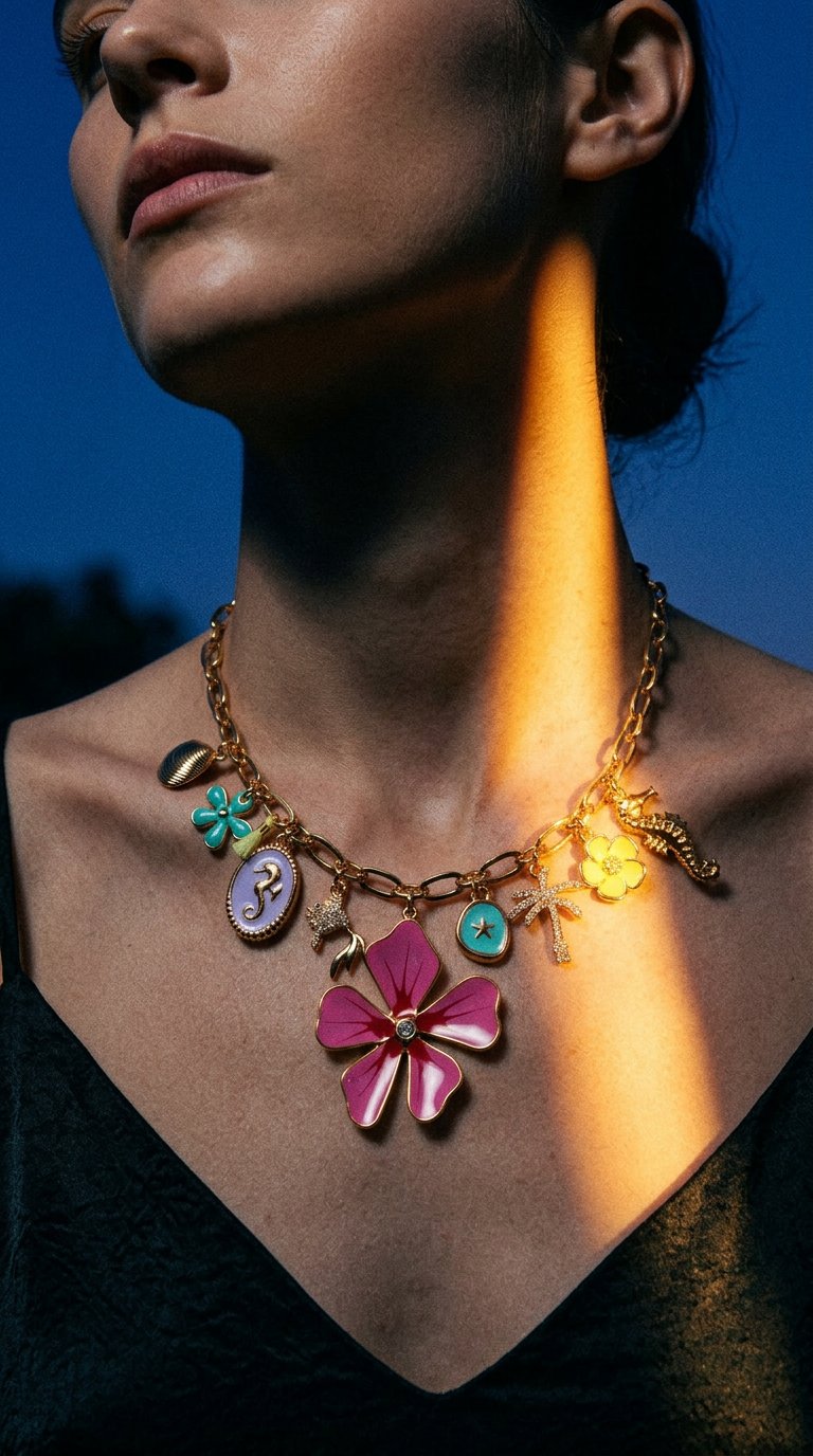 AI product shot of Tropical Bloom - Bedelketting