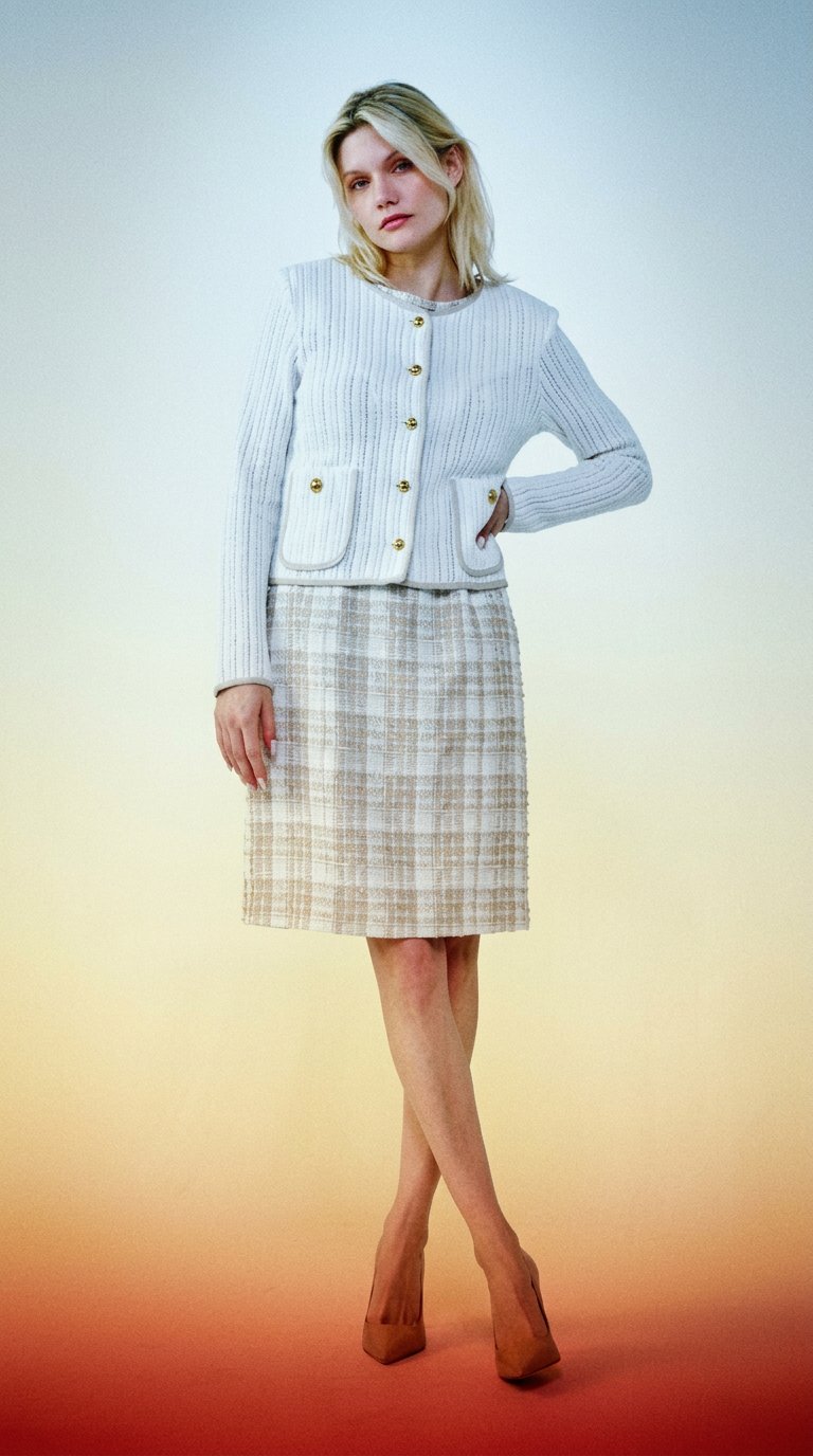 AI product shot of Lace Knit Cardigan - Off-White