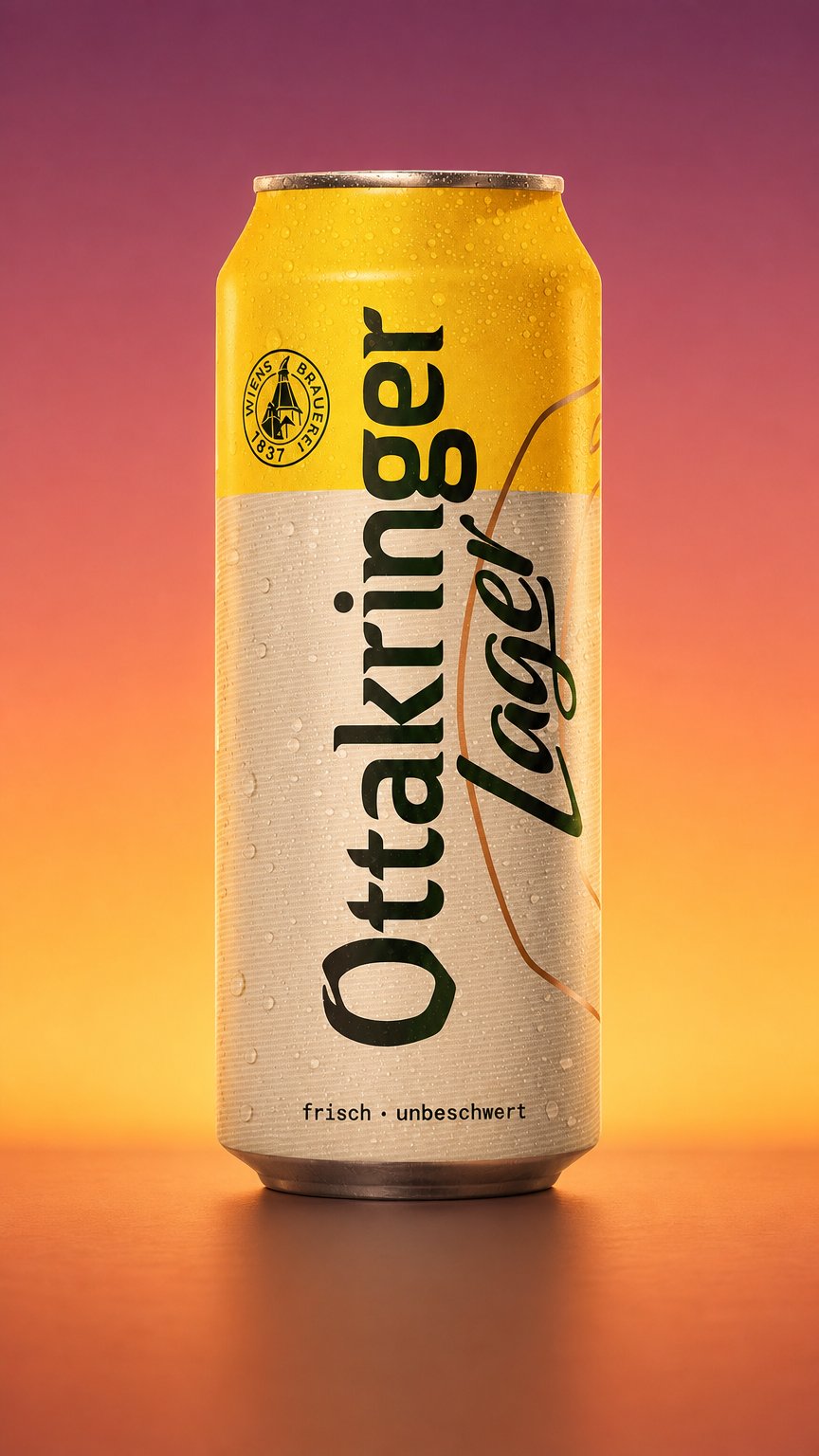 AI product shot of Ottakringer Lager