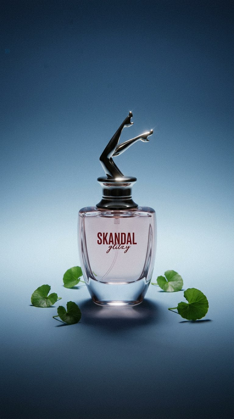 AI product shot of Glitzy Skandal 100ml Eau de Parfum by Mirage Brands for Women (Bottle)