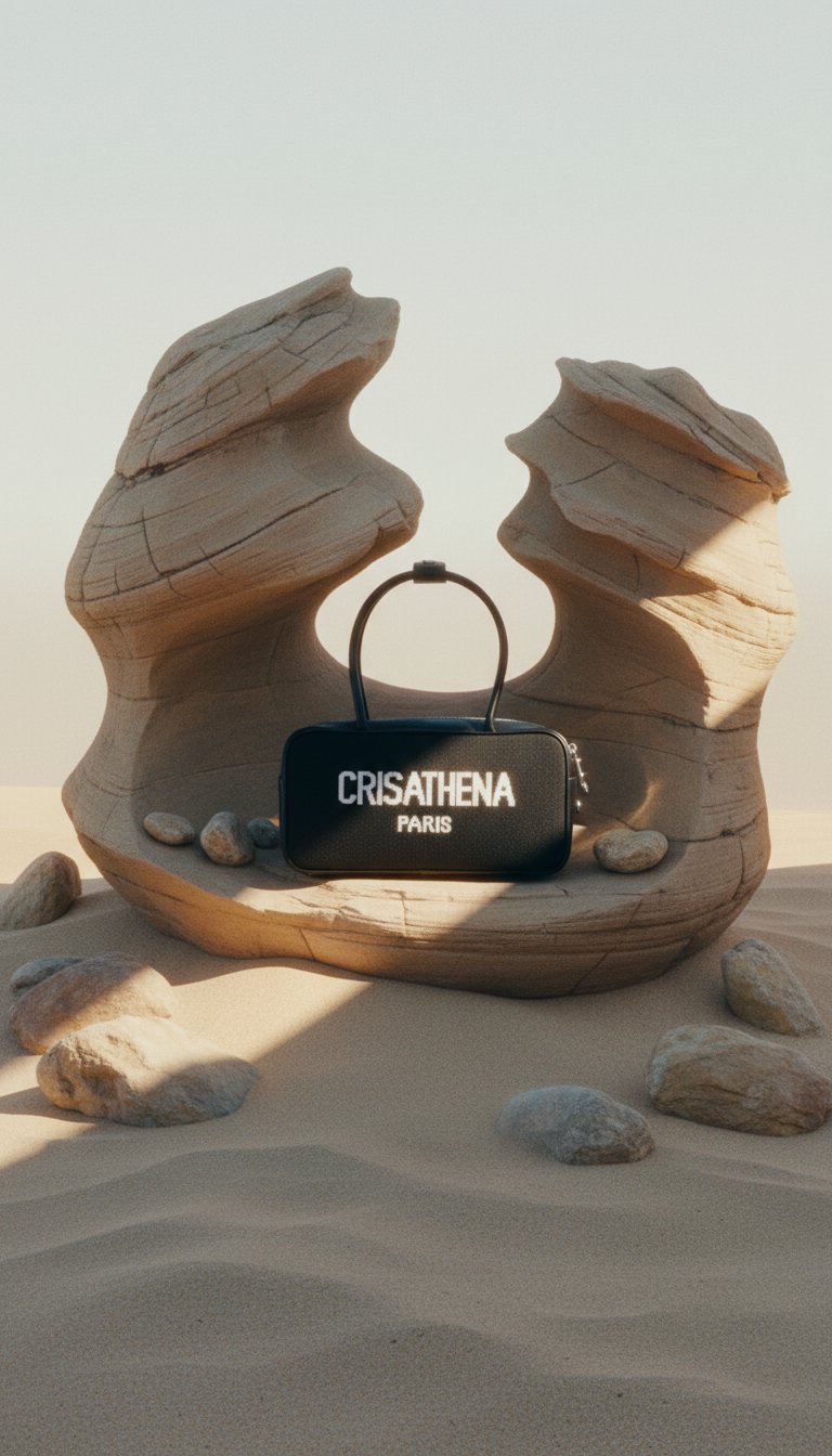 AI product shot of Crisathena Bowling Shoulder Bag in Black