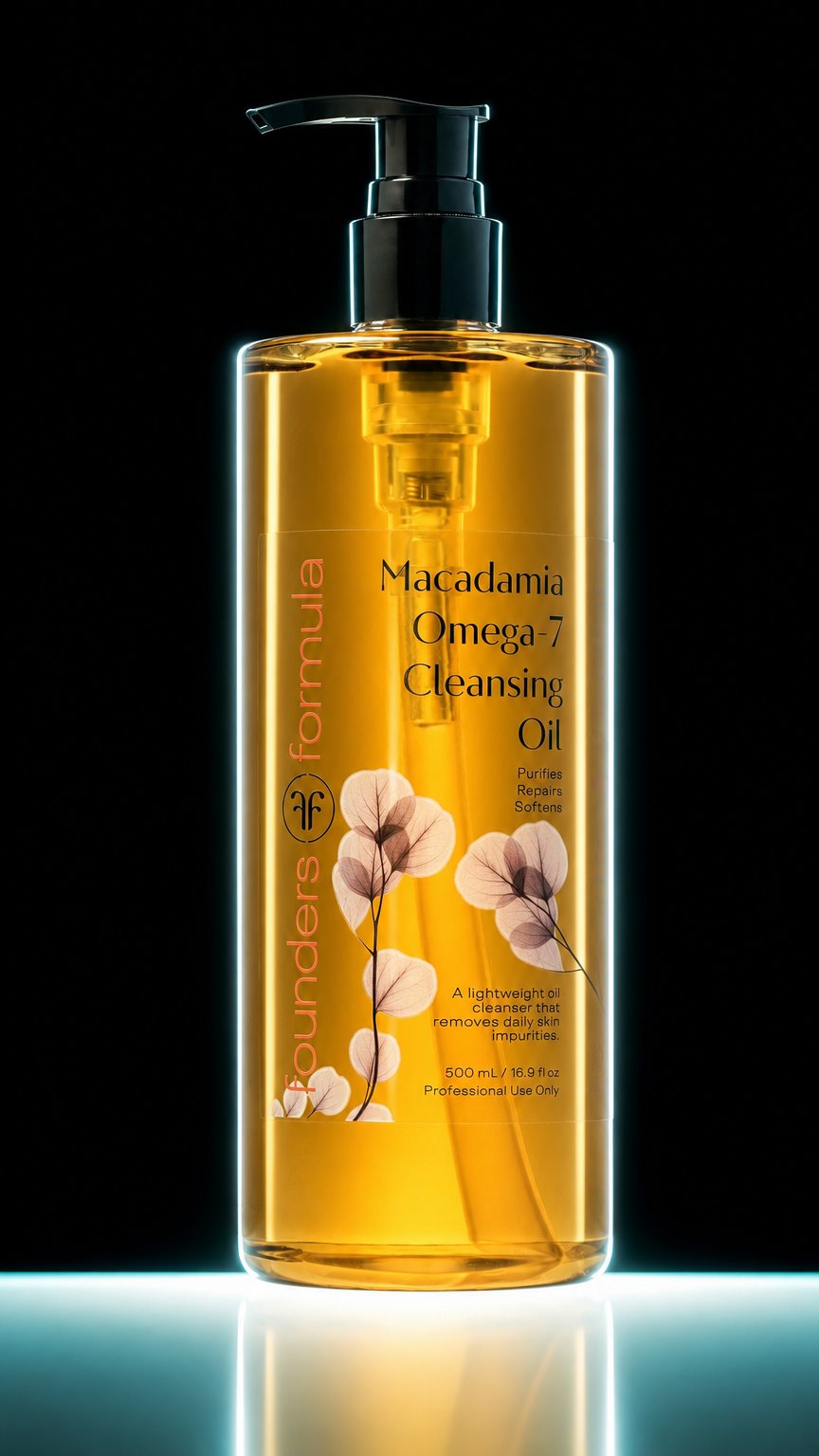 AI product shot of Macadamia Omega - 7 Organic Cleansing Oil 500mL (Salon Only)