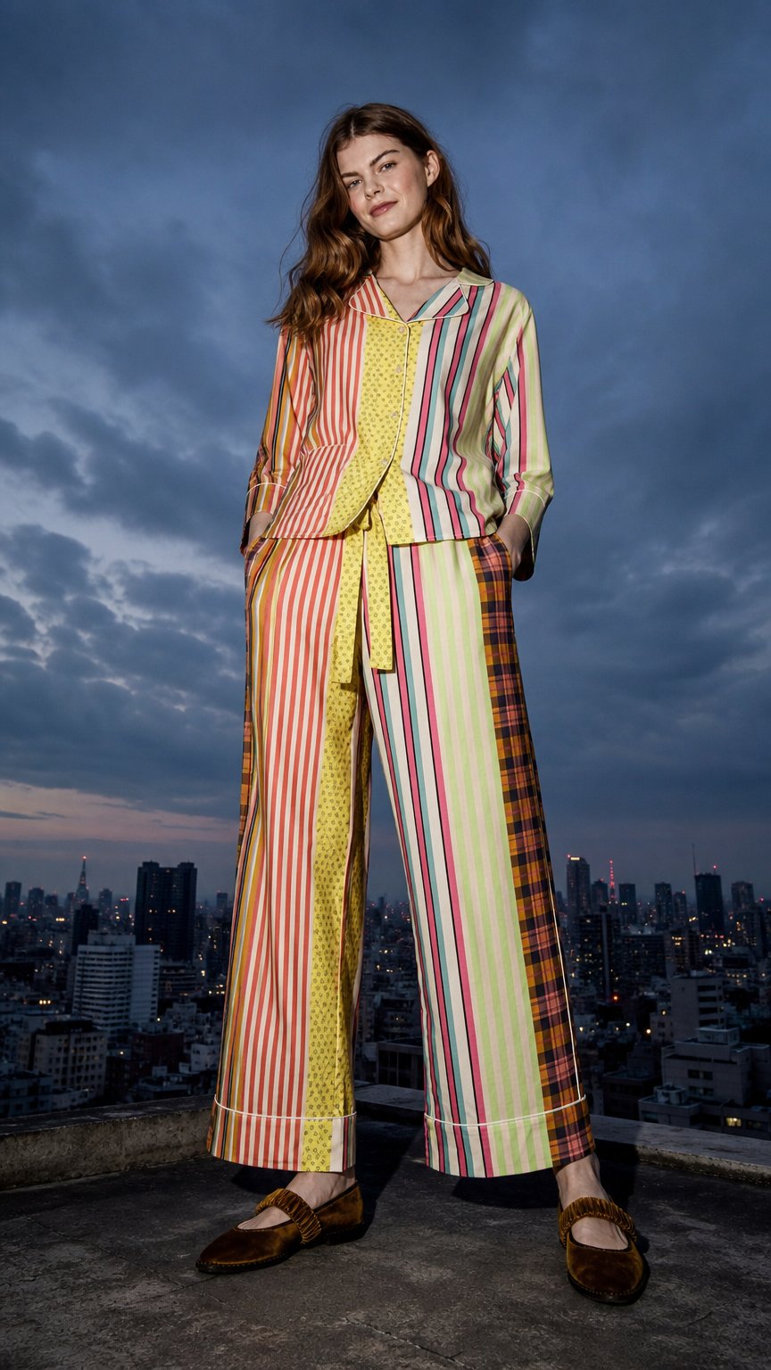 AI product shot of Pattern Parade Cotton Pyjama Set