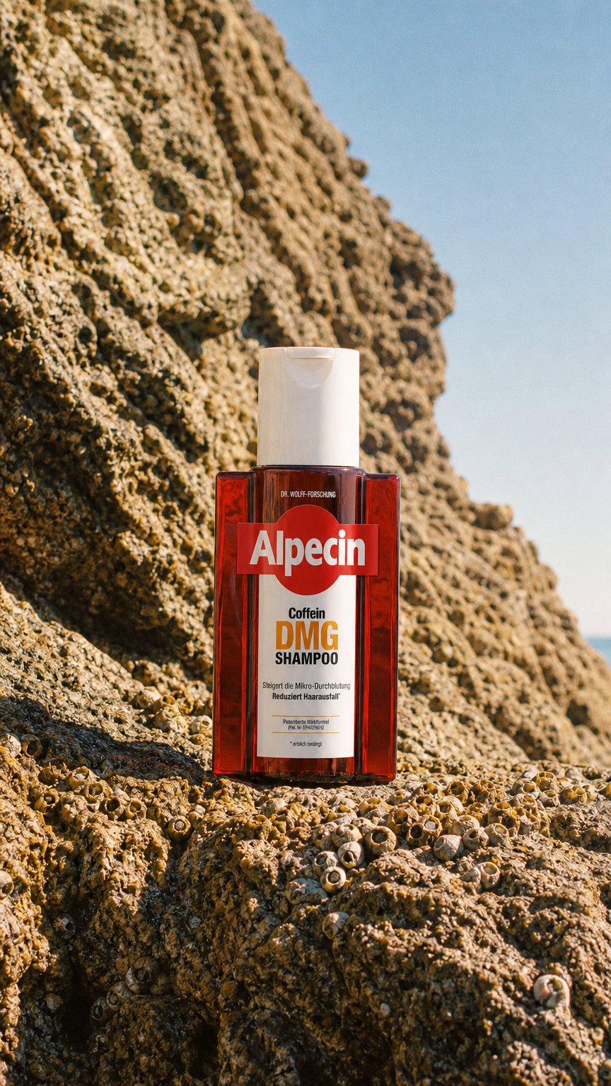 AI product shot of Alpecin Coffein DMG Shampoo