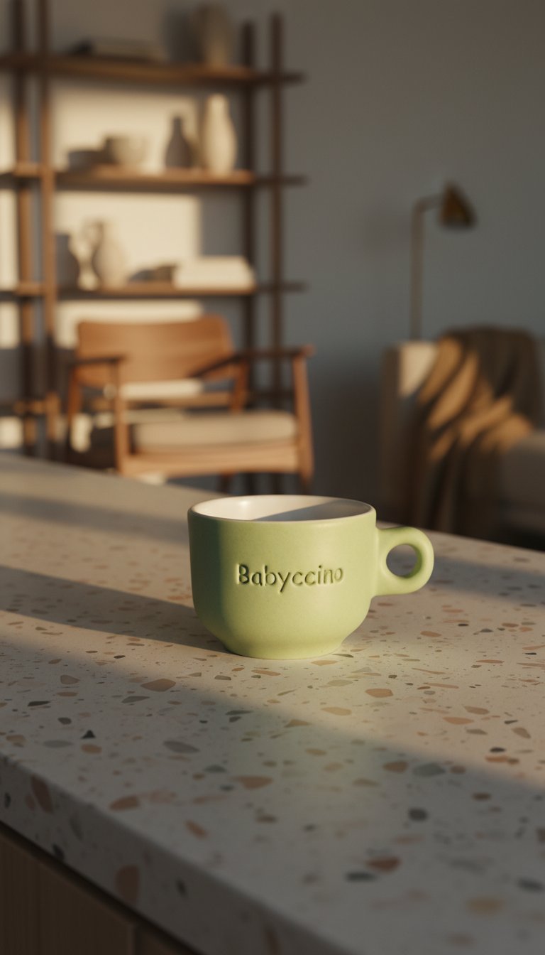 AI product shot of Ceasca Babyccino Verde Rotund