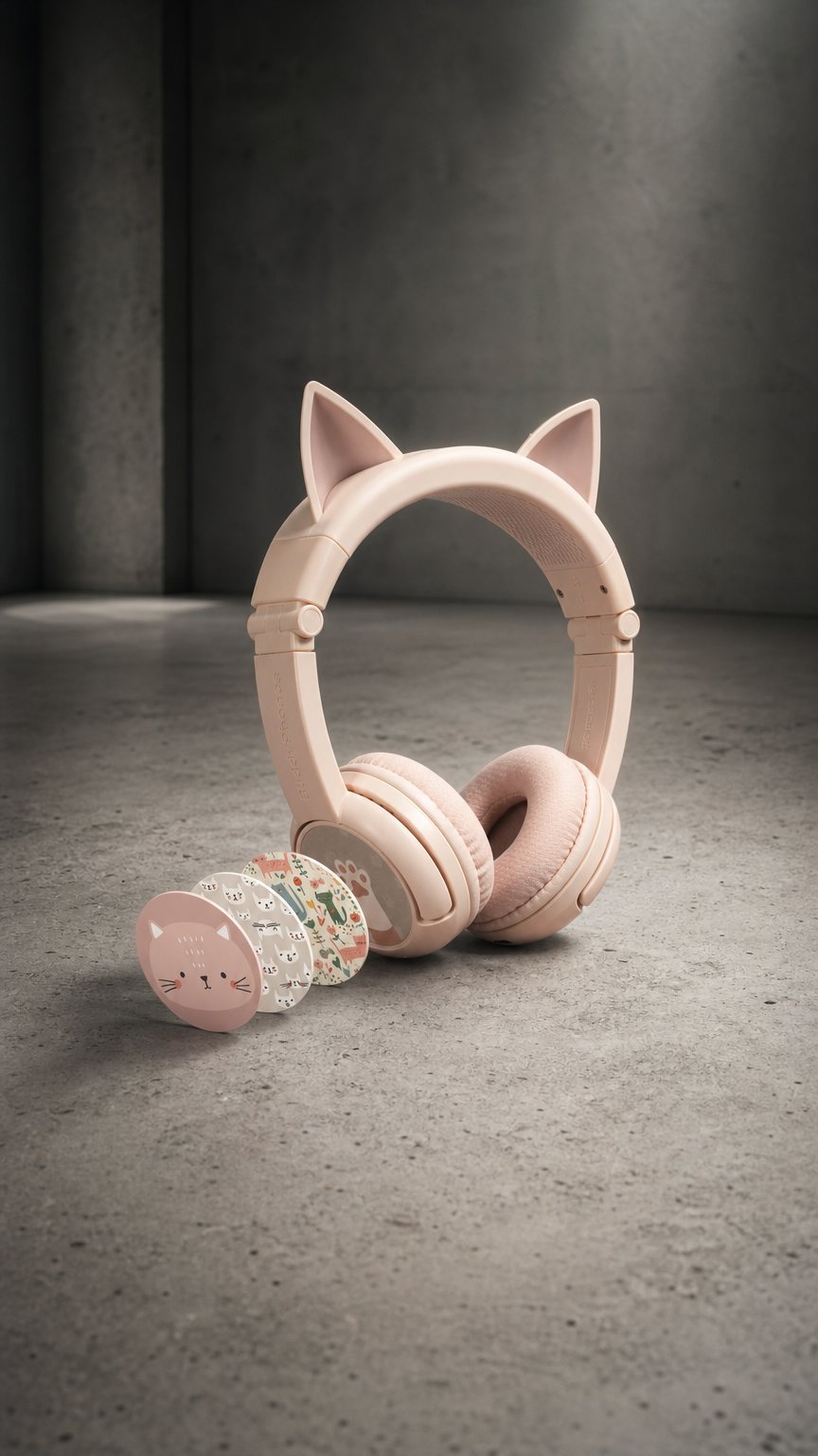 AI product shot of BuddyPhones PlayEars+