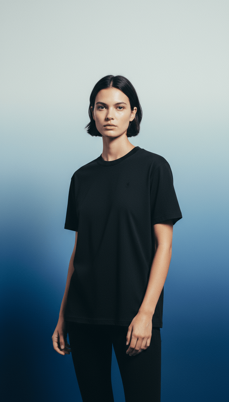 AI product shot of 0923. Supima® Essential Tee - Black