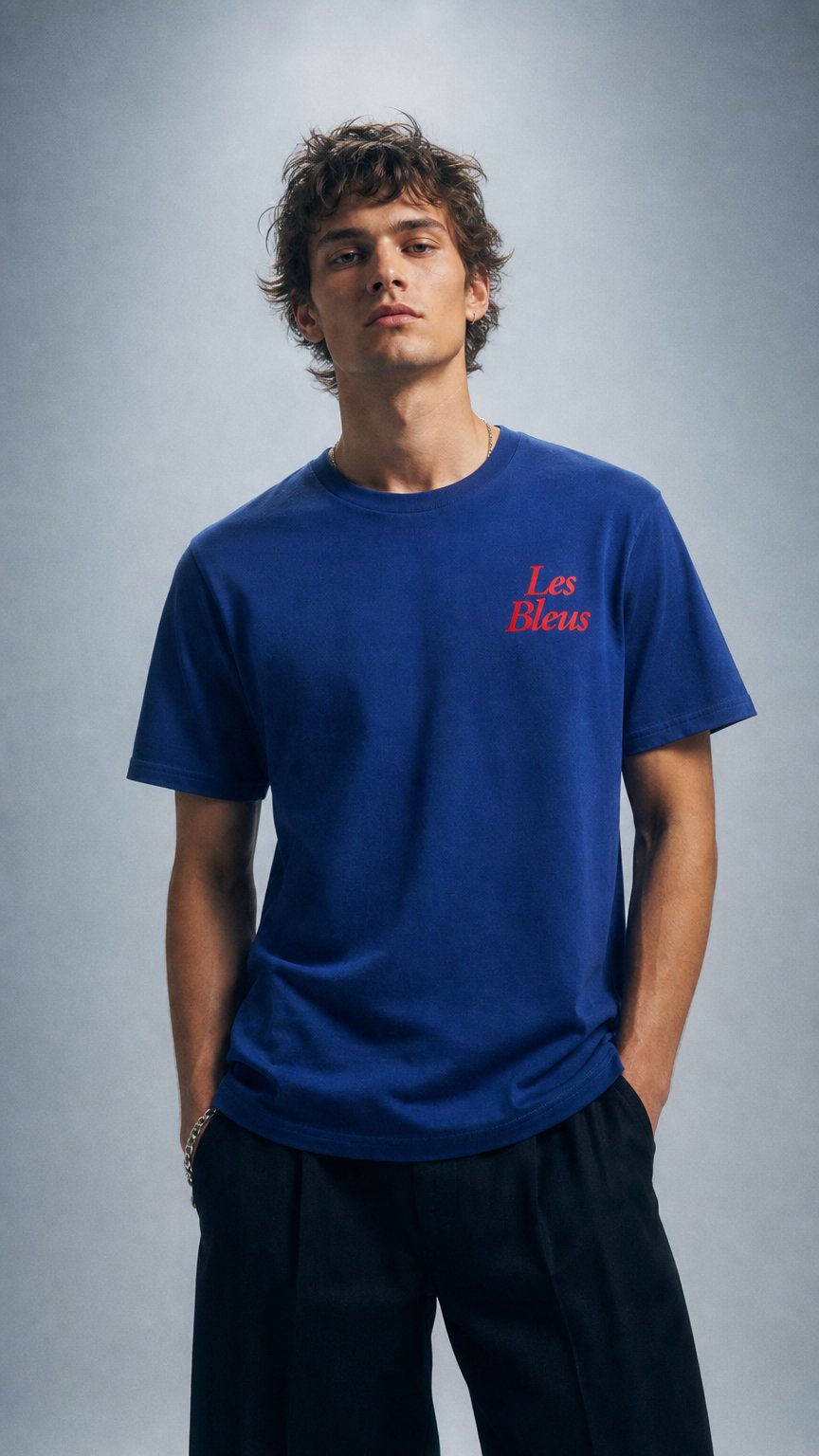 AI product shot of Les Bleus Tee – France Edition | For God and Country Collection