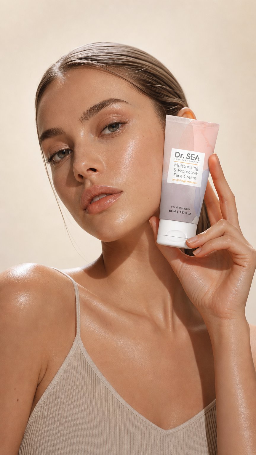 AI product shot of Moisturizing & Protective Face Cream SPF 30+ – 50 ml