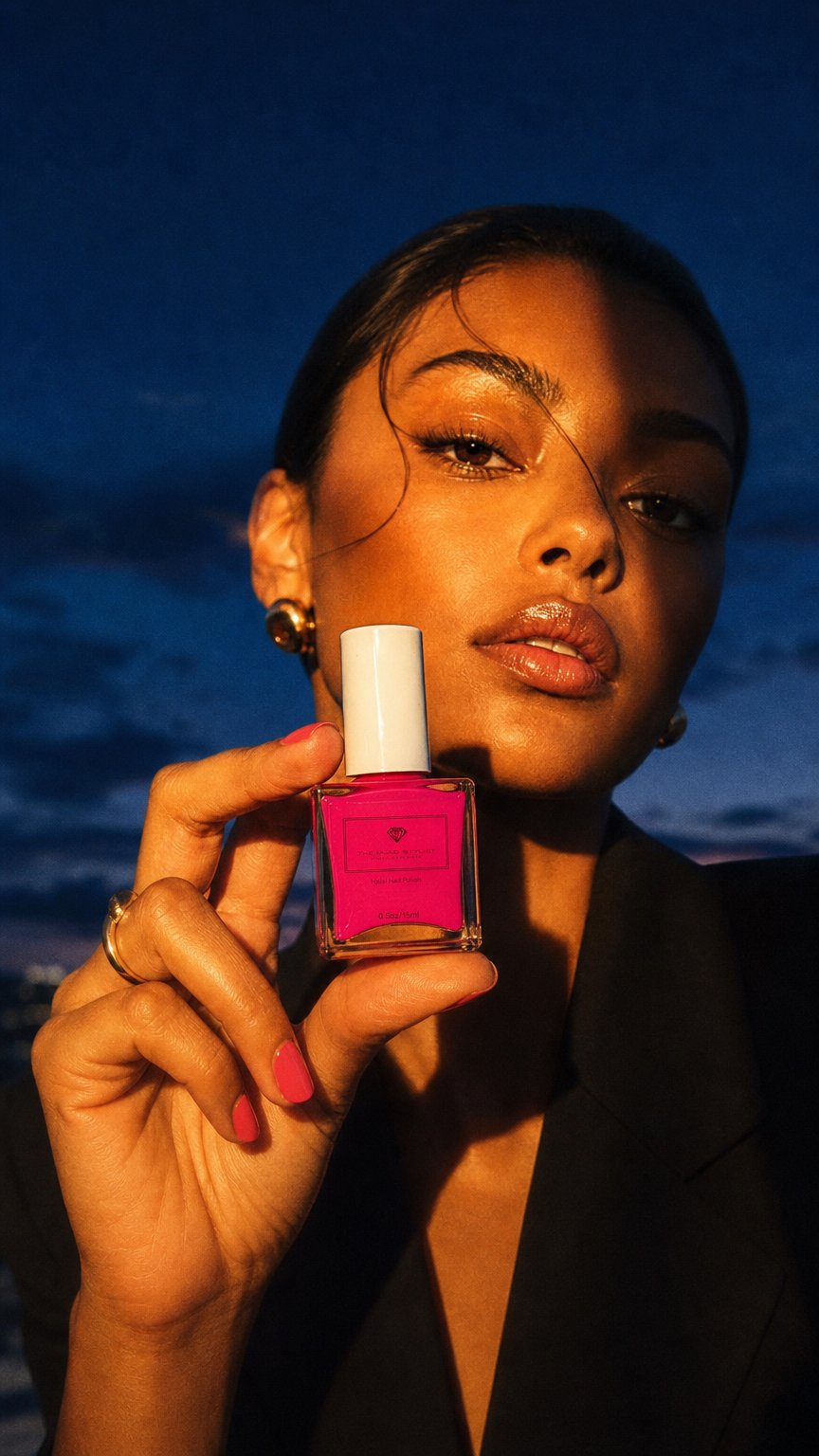 AI product shot of T.H.S Halal Nail Polish - Powerful