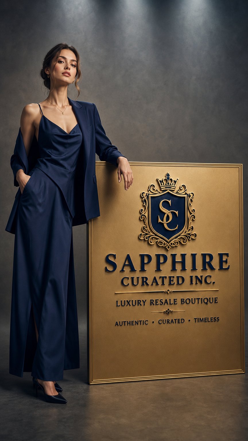 AI product shot of Sapphire Curated