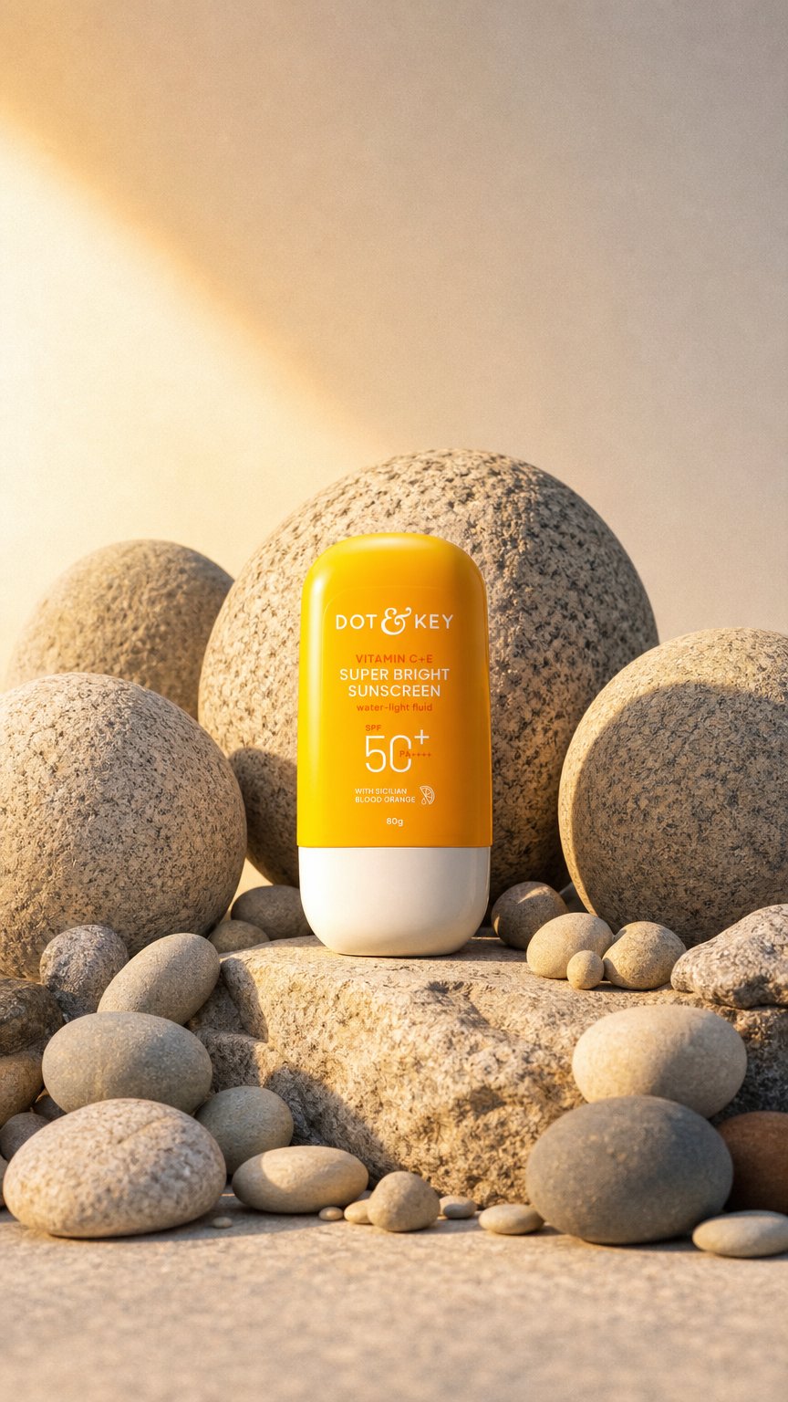 AI product shot of Vitamin C + E Sunscreen SPF 50+ PA++++ With New-Age UV Filters