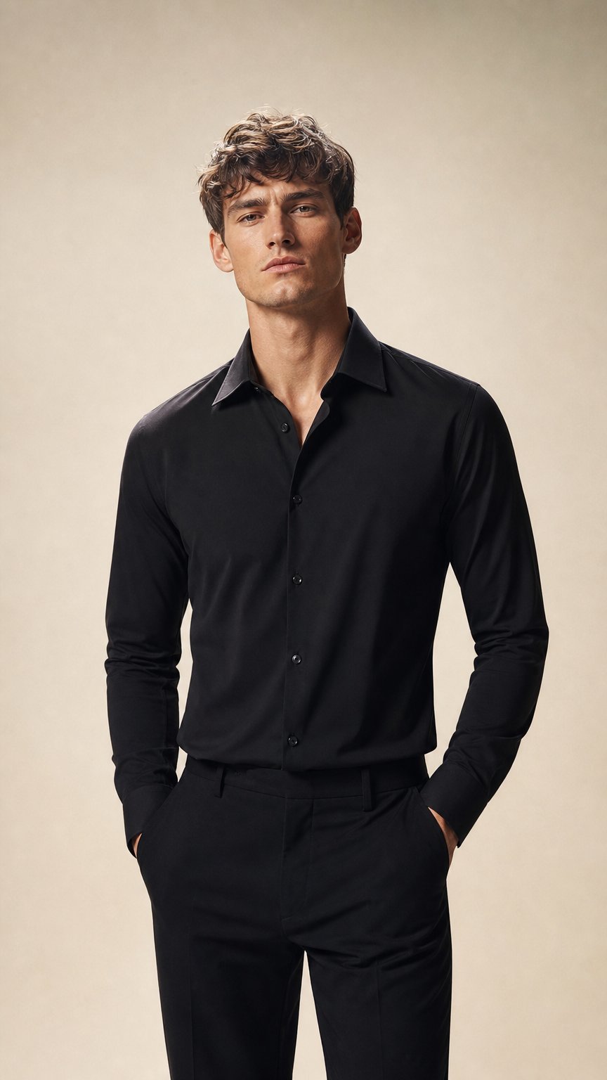 AI product shot of Classic Non-iron Shirt Black