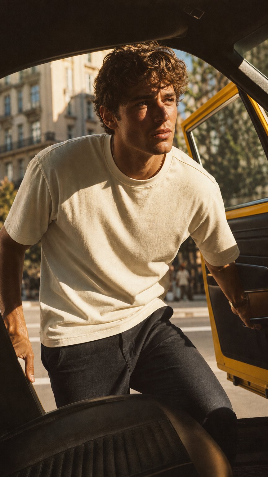 AI product shot of Clean Offwhite Tee