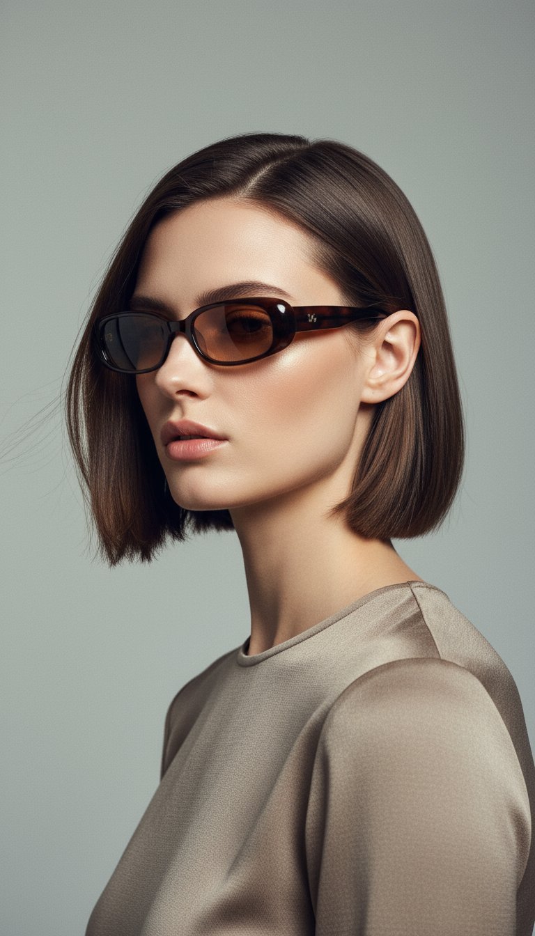 AI product shot of milk* eyewear Zed Sunglasses - Brown Mazzucchelli Acetate, Golden Brown Polarised Lens.